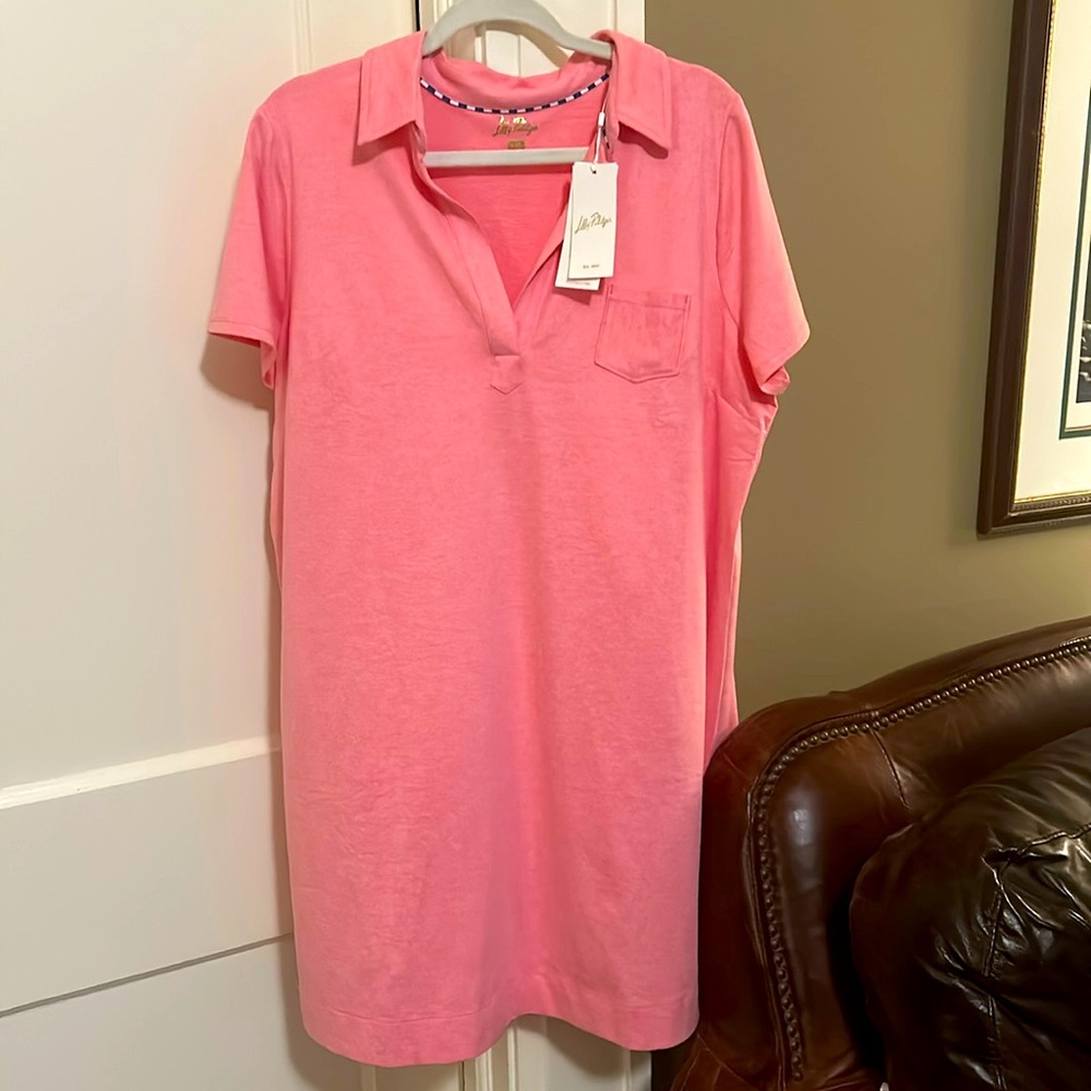 NWTLilly Pulitzer Dune UPF 50+ Dune Dress  in heathered confetti pink Size XXL